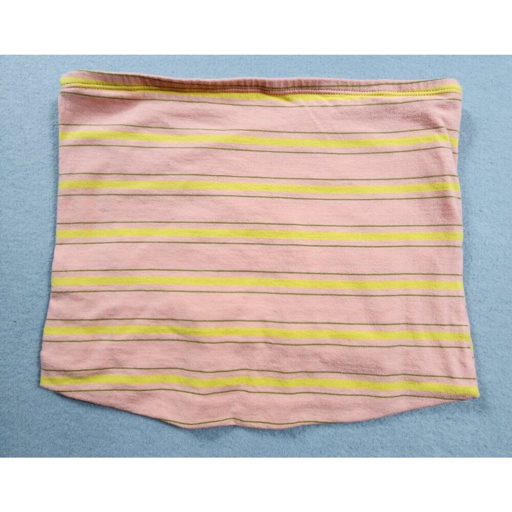 Striped Tube Top Sleeveless Cropped Tank Juniors Size Small Orange Yellow